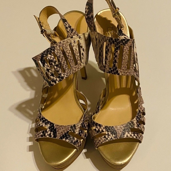 Guess Los Angeles Snake Pattern Pump Heels 9 Medium - Picture 1 of 13
